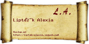 Lipták Alexia névjegykártya